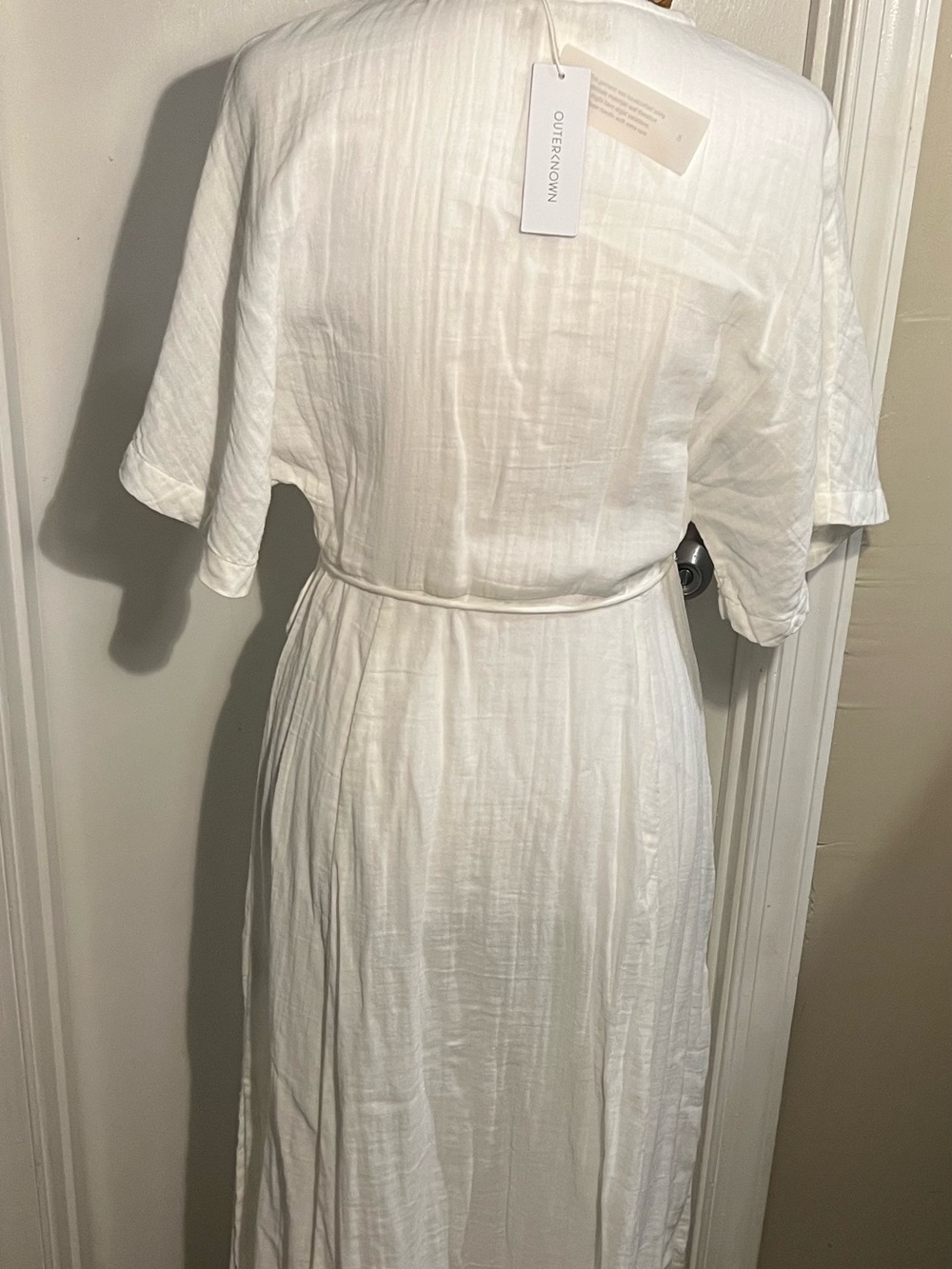 Outerknown White Wrap-Style Midi Dress - Picture 3 of 5